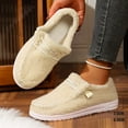 thumbnail image 4 of Fuzzy Slippers House Shoes for Women Indoor and Outdoor Fashion Casual Cozy Winter Warm Fleece Flats Penny Loafer Ankle Boots Beige Size 6.5, 4 of 6