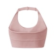 thumbnail image 6 of VISALY Push Up Sports Bras Halter Open Back Sports Bra Built-In Pads Seamless Stretch Crop Tank Top Breathable Slim Fit Workout Yoga Athletic Vest No Show Bras Workout Top Built In Bra Light Pink S, 6 of 9