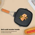 thumbnail image 5 of YAHHU Premium Nonstick Grilling Pan for Stove Top Square Grill Pan Skillet Versatile Griddle with Ergonomic Wood Handle for Indoor and Outdoor Cooking Iron Steak Frying Pan 17.3 in / 44 cm Black, 5 of 9