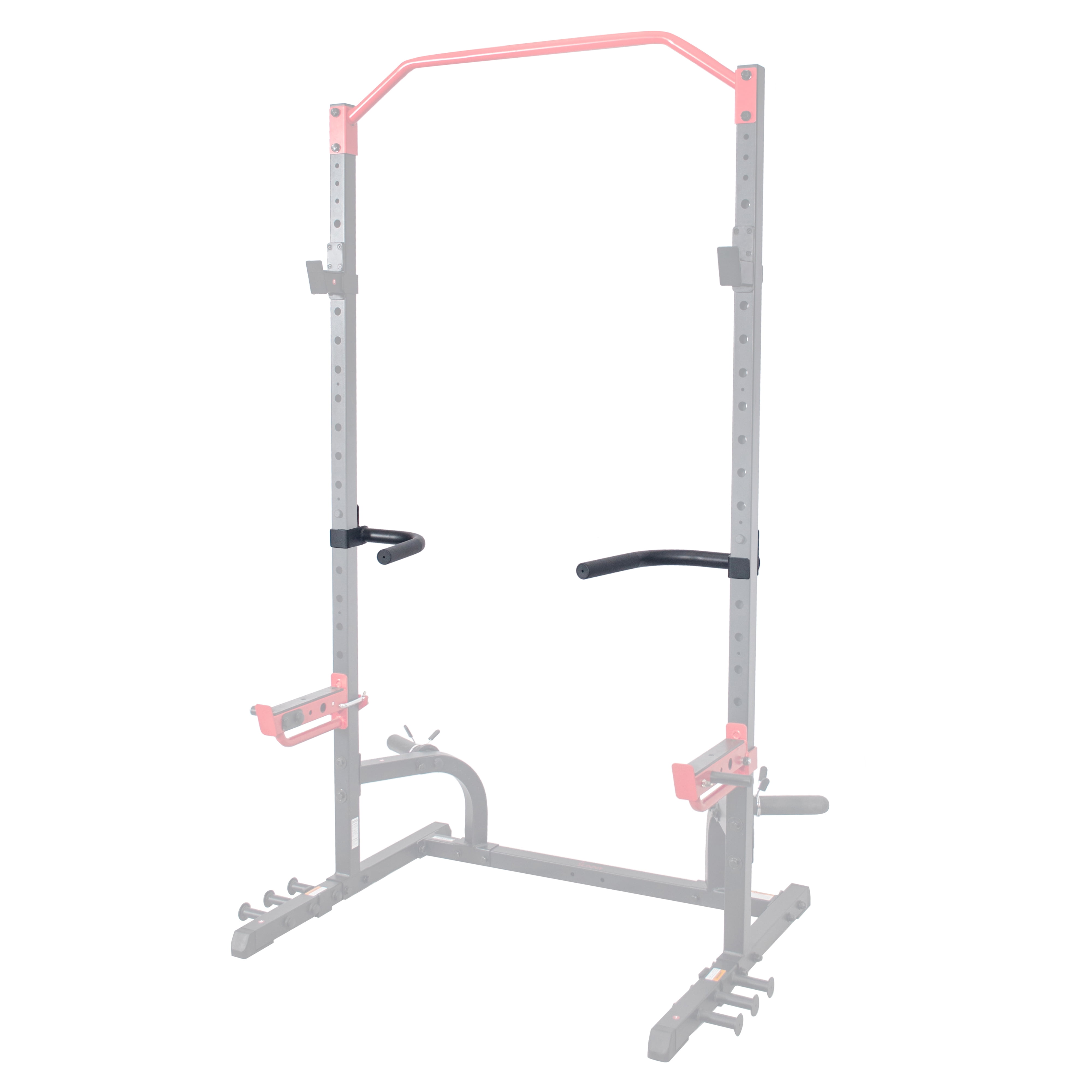 Sunny Health & Fitness Dip Bar Exercise Machine Attachment for Power Racks and Cages Knurled Grip, Push Up, Cage Attachment, Gym Set, SF-XFA002