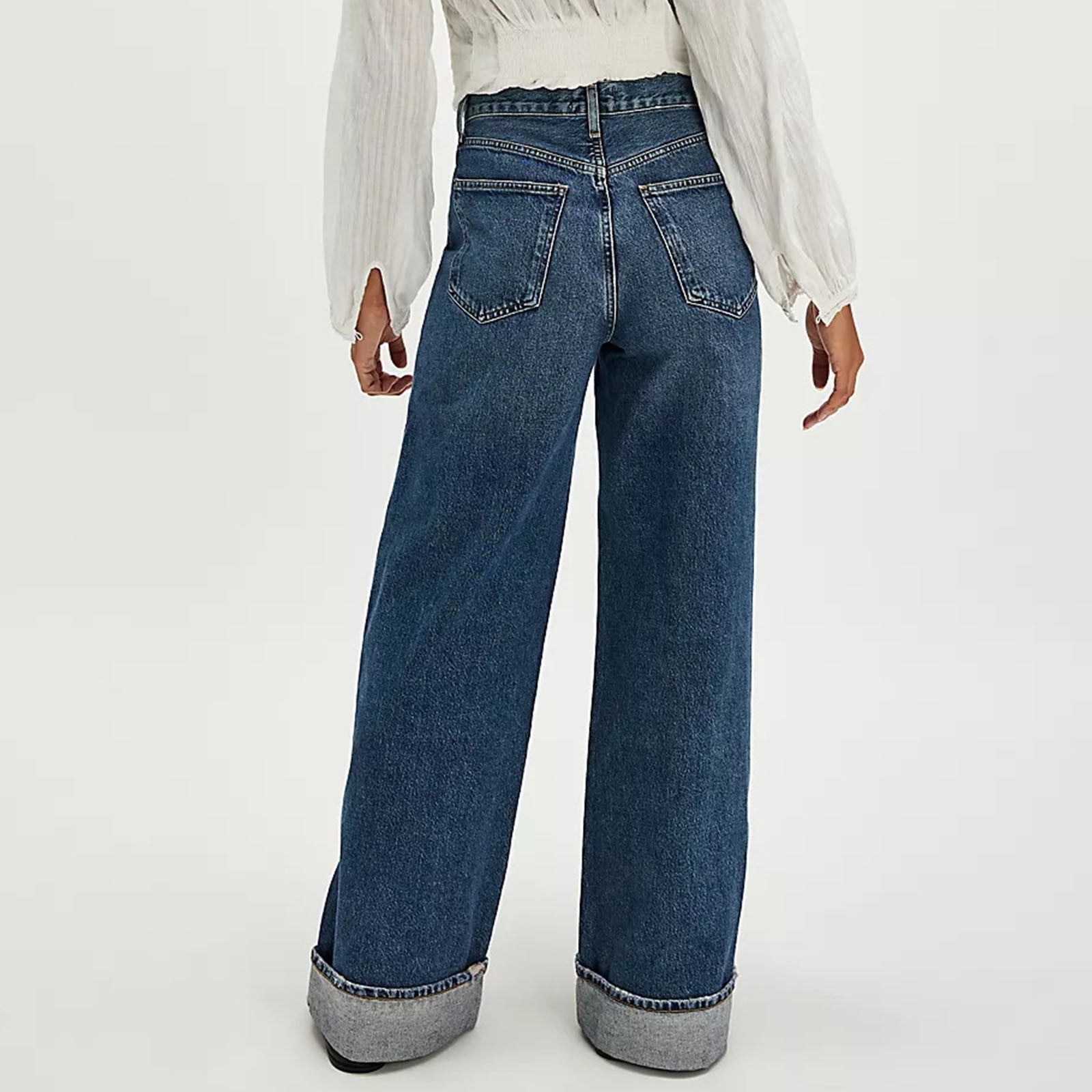 Wide Leg Denim Pants Vintage Baggy Jeans For Women - Y2K Boyfriend Style Y2K Vintage Jeans-740603