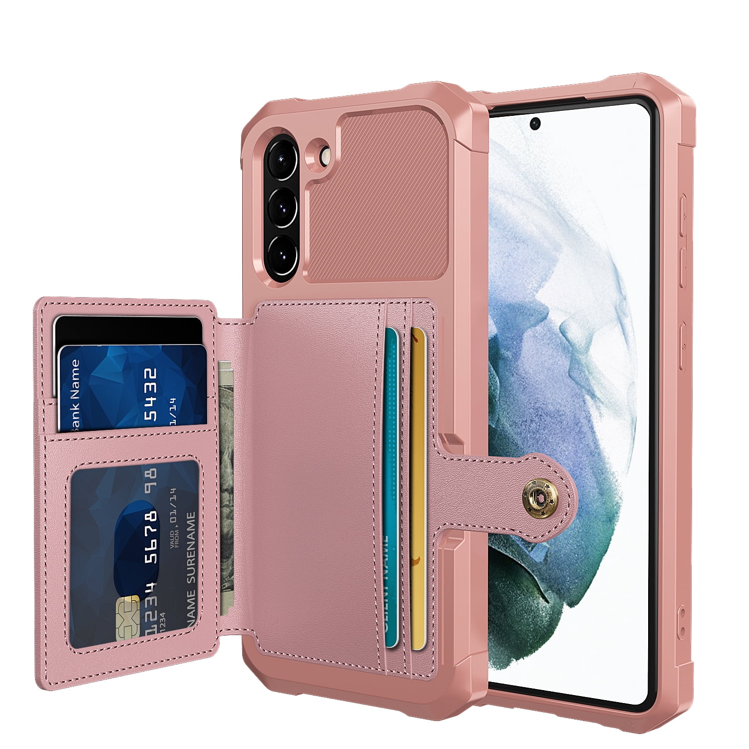  MEMAXELUS Compatible with Samsung Galaxy S21 FE 5G Wallet Phone  Case with Kickstand Card Holder Slot Magnetic Flip Case Premium PU Leather  Shockproof Protective Case for Samsung S21 FE 5G Pink