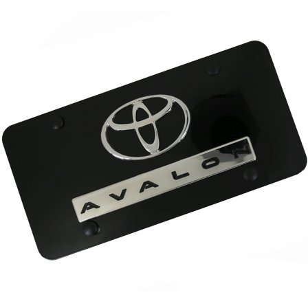 Toyota Dual Logo Avalon License Plate (Chrome on Black)