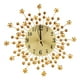 thumbnail image 2 of Reloj de pared de hierro reloj de pared de metal mudo montado en la pared de estilo europeo con forma de flor con flores para el hogar Reloj de pared colgante de diamantes ANGGREK Otros, 2 of 8