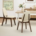 thumbnail image 2 of Costway Modern Dining Chair Set of 2 with Upholstered Backrest Seat Linen Fabric for Room, 2 of 9