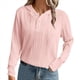 thumbnail image 1 of Sudadera con Capucha para Mujer, Informal, Holgada, de Larga, con Cuello en V y Botones, para Otoño. Rosa L, 1 of 5
