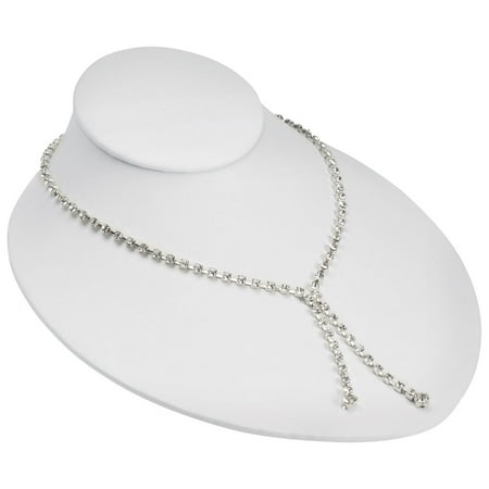 SSWBasics White Faux Leather Necklace Bust - 10 Pack- White Faux Leather Necklace Bust for Retail Display Sleek Jewelry Bust for Stores Elegant Necklace Display Bust Stand