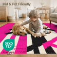 thumbnail image 4 of ODIKA Leopard Print Pink Zebra Stripe Patchwork Abstract Diagonal Geometric for Dining Room, Under Table, Office, Non-Slip Chair-Friendly Floor, 4 of 7