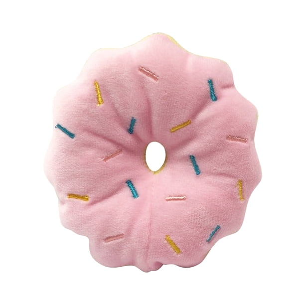 Juguete Para Perros Y Gatos De Peluche Con Sonido Vocal, Resistente A Los Mordiscos, Con Forma De Donut Y Dibujos Animados