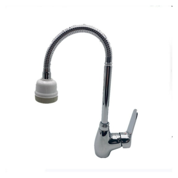 Household All-copper Curved Hot And Cold Water Faucet Kitchen Sink Wash Basin Universal Hose Faucet