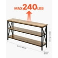 thumbnail image 3 of VEVOR Mesa de consola estrecha para sofá , 55,1 pulgadas detrás de la mesa del sofá, mesa de entrada larga de 3 niveles y mesa de pasillo delgada, mesa de sofá estrecha con marco de metal, 3 of 9
