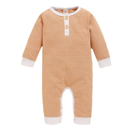 

Dadaria Baby Boys Girls Clothes Newborn Winter 3M-18M Toddler Long Sleeve Solid Romper Jumpsuit Orange 100 Toddler
