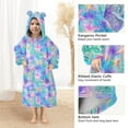 thumbnail image 3 of FORMRS Wearable Blanket Hoodie with Sleeves for Kids Cozy Flannel Sweatshirt, Neon Starfish Pattern, 3 of 7