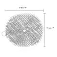 thumbnail image 3 of 4x4 Inch Cast Iron Cleaner Stainless Steel Chain Mail Scrubber with Corner Ring for Skillet Pan Pot and Wok (Silver), 3 of 8