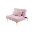 thumbnail image 3 of 36" Versatile Convertible Modern Accent Chair, Comfy Reading Chair with Foam And Spring Support, Modern Minimalist Sofa Chair with Metal Legs for Small Apartment Use, Pink Teddy, 3 of 4