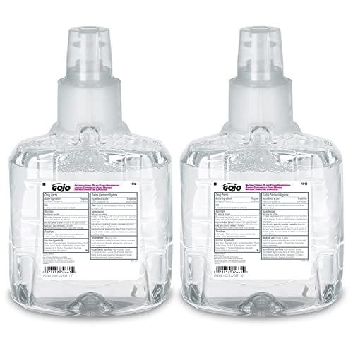 GOJO Antibacterial Foam Handwash, Plum Fragrance, 1200 mL Foam Hand Soap Refill LTX-12 Touch-Free Dispenser (Pack of 2) - 1912-02