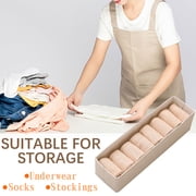 Drawer Organizer Box for Socks & Underwear | Foldable Closet Storage with PP Bottom | Cotton Fabric Cabinet Organizer for Ties & Belts | 1-Pack