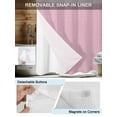 thumbnail image 3 of No Hook Cloth Fabric Shower Curtain with Snap in Liner, Pink Burlap Texture Waterproof Shower Curtains Set with See Through Top Window, Farmhouse Vintage Pink Bath Curtains Shower 54"x78", 3 of 6