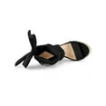 thumbnail image 4 of BLISSFUL STEP Women's Shoes Faux Suede Platform Wedge Heel Lace Up Open Toe Sandals  Black 10, 4 of 8