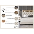 thumbnail image 7 of Castle Place LED Light Nailhead Trim Linen Upholstered Bookcase Bed, Warm Grey, Full, 7 of 7