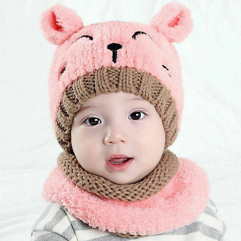 Cartoon Character Boys Girls Kids Wool Knitted Winter Warm Hats Caps