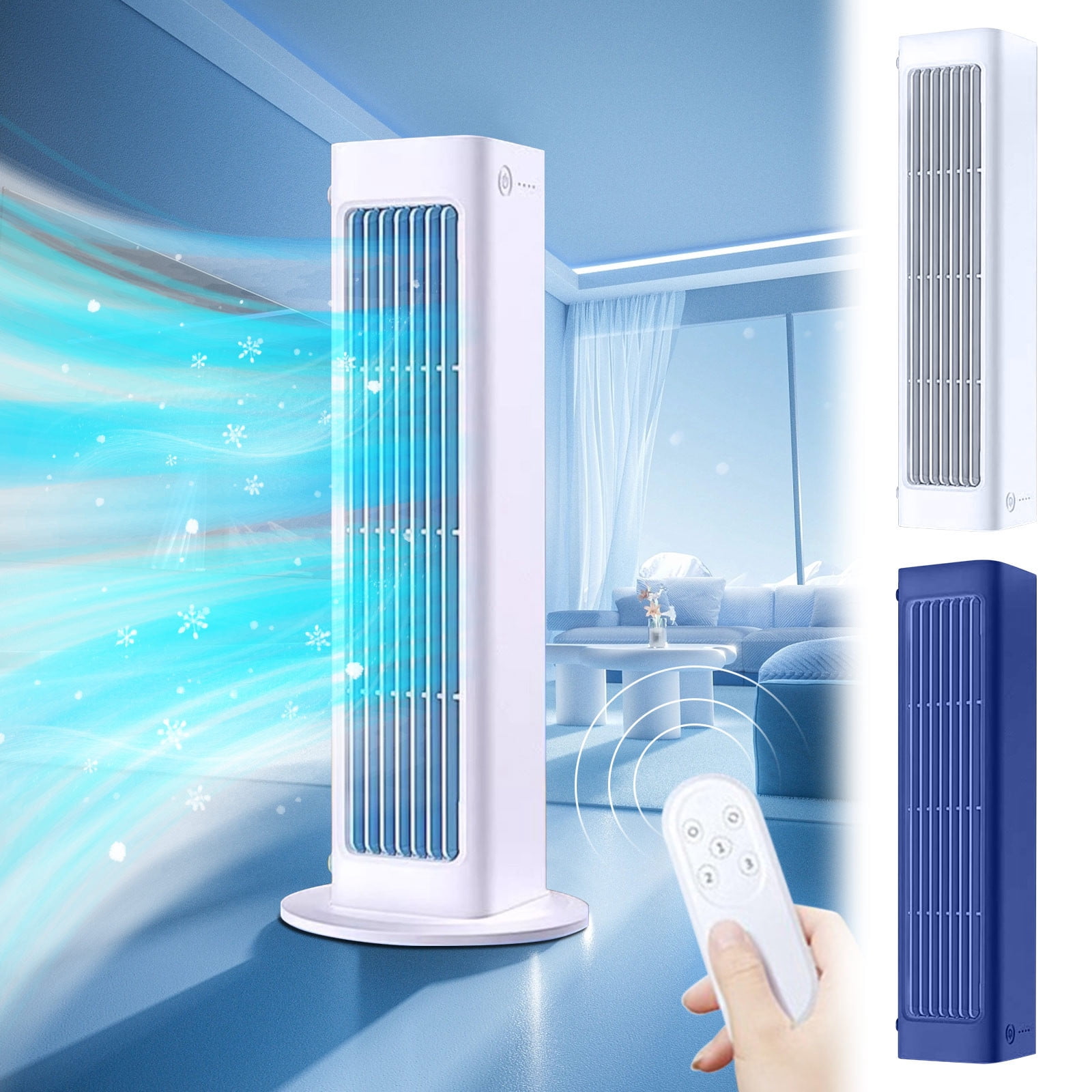 Camnix No‑Drill Wall AC Unit Fan, Portable Wireless Air Conditioner Fan, Rechargeable Charging Air Conditioner Fan, 10s Instant Cooling & 3‑Speed for camping, Kitchen (White)
