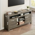 thumbnail image 2 of Farmhouse TV Stand for 65 in TV, Modern Entertainment Center with Storage Drawer, Wood Media TV Console Cabinet for Living Room, Gray, 2 of 4