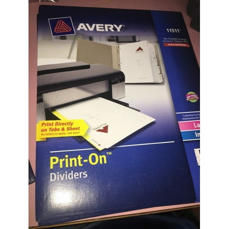 - Avery Laser / Inkjet White Print - On Dividers 5 Tabs 1 set 3 Hole Punched 11511