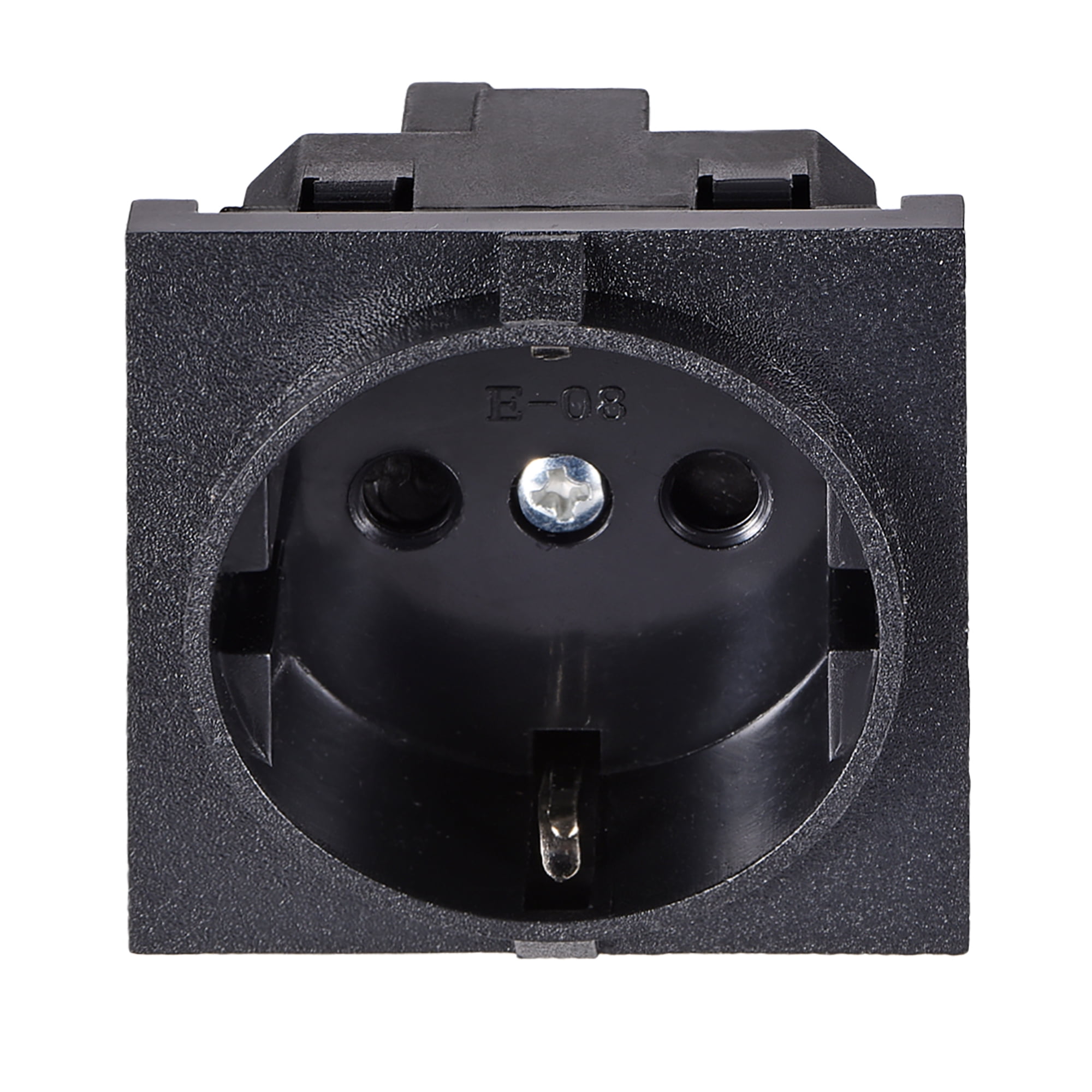 Panel Mount Outlet Adapter 250V AC 16A 3 Pins Power Socket Right Angle Black