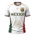 thumbnail image 2 of Mexico 2026 Soccer Cup Jersey for Men, V-Neck Short Sleeve T-Shirt, Retro Cactus & Sun Graphic Sports Soccer Top, Quick Dry Breathable Fan Support Tee, Athletic Casual Summer Shirt 1Pc White L, 2 of 4
