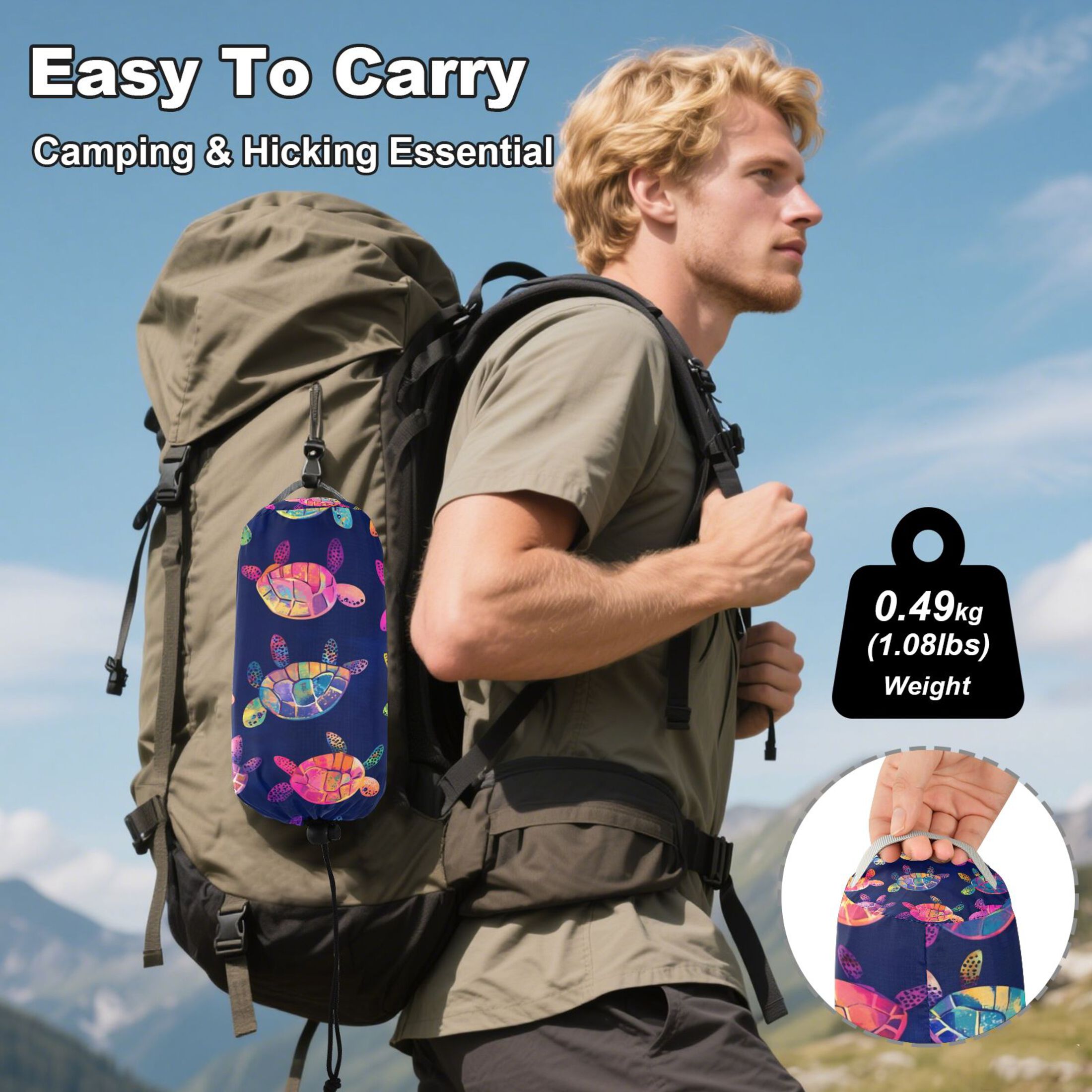 Hammock Camping Hammock Nylon Portable Hammock Travel Camping Hammock Colorful Turtle