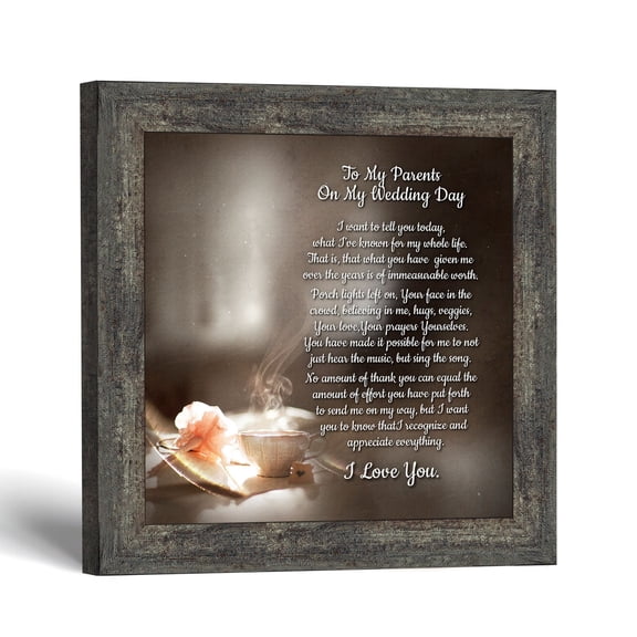 Wedding Gifts for Parents Picture Frame with Keepsake Poem
