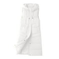 thumbnail image 5 of Hvyesh Womens Long Vests Outerwear,Long Coats for Women 2024,Women's Long Down Vest Sleeveless Hooded Jacket Plus Size Winter Warm Slim Zipper Coats Outdoor Puffer Quilted Vest, 5 of 7