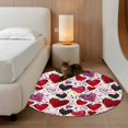 thumbnail image 2 of Round Rug 3.3Ft Washable Non-Slip, Romantic Love Circle Area Rugs for Living Room Bedroom, Valentine's Day Cartoon Stars Heart Pink Red Indoor Floor Mats Carpet Runner for Home Decor Aesthetic, 2 of 8