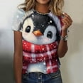 thumbnail image 2 of Kedxroy Christmas Shirts for Women Plaid Christmas Trees Shirt Xmas Holiday Tee Tops(Wine,M), 2 of 6