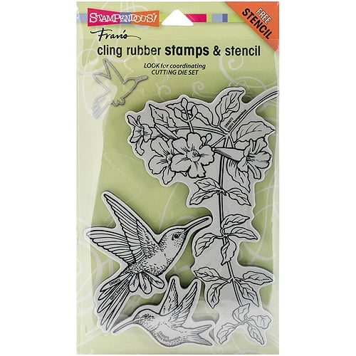 Stampendous Cling Rubber Stamp 5" x 9", Hummingbirds