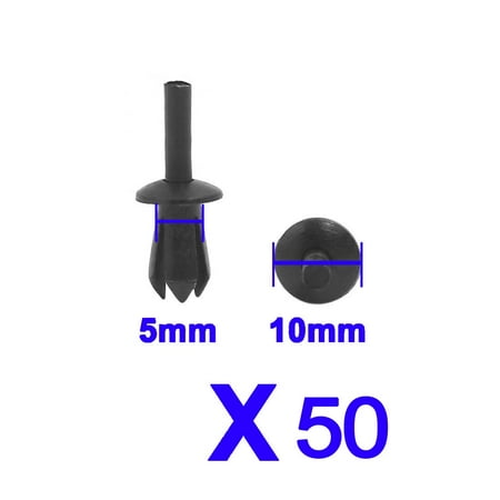 

50 Pcs 5mm Plastic Rivet Engine Lining Trim Fastener Panel Retainer Clips for BM