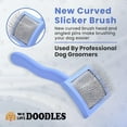 thumbnail image 7 of We Love Doodles Curved Dog Slicker Brush – Professional Grooming Brush for Long & Curly Hair, Removes Mats, Tangles & Loose Fur – Soft Pin Dematting & Deshedding Brush, Small, 7 of 7