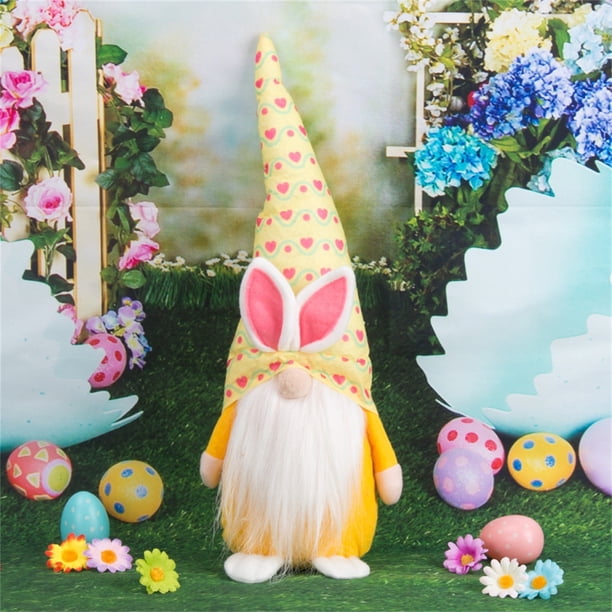 Gnomo enano sin rostro | Adorno decorativo para ventana de Pascua y festividades | 45 x 18 cm para repisa de chimenea, decoración para niños y familia