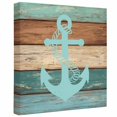thumbnail image 2 of Ships Next Day Canvas Wall Art 10"x10",Turquoise Anchor Wood Framed Canvas Print Painting,Nautical Brown Green Retro Wood Grain Ready to Hang Small Picture Wall Decor for Home Kitchen Nursery Office, 2 of 9