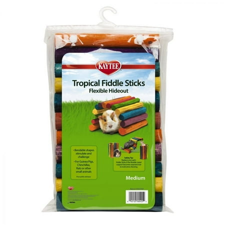 - Kaytee Tropical Fiddle Sticks Flexible Hide Out Medium (12 Long x 7 Wide) - Pack of 2