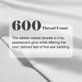 thumbnail image 3 of Superior Cotton Blend 600 Thread Count Embroidered Pillowcases , Set of 2, Standard Size, White, 3 of 5