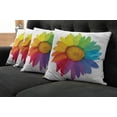 thumbnail image 2 of Ambesonne Colorful Throw Pillow Cover 4 Pack, Hippie Daisy Spring, 18", Multicolor, 2 of 6