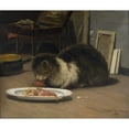 thumbnail image 2 of David Jacobsen 14x12 Black Ornate Wood Framed Double Matted Museum Art Print Titled: The Cat in the Studio (1860), 2 of 5