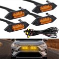 thumbnail image 1 of 4pcs Amber LED Raptor Grille Front Lights Wiring Harness Kit Warning Signal Compatible For Toyota RAV4, 1 of 5
