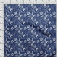 thumbnail image 4 of oneOone Silk Tabby Dark Blue Fabric Jacobean Floral Sewing Craft Projects Fabric Prints By Yard 42 Inch Wide, 4 of 4