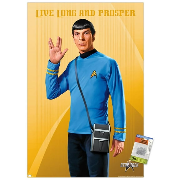 Star Trek: Universe - Spock, Live Long and Prosper Wall Poster with Pushpins, 22.375" x 34"