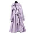 thumbnail image 2 of Jwl-gabardina para Mujer otoño nuevo liso doble botonadura manga larga cortavientos Mujer prendas de vestir exteriores elegante Gabardina Mujer 4xl, 2 of 5
