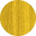 thumbnail image 1 of Ahgly Company Machine Washable Indoor Round Abstract Yellow Modern Area Rugs, 7' Round, 1 of 4