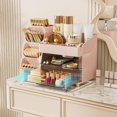 thumbnail image 4 of Organizador de maquillaje con cajones para tocador, estuche espacioso con portaescobillas, solución ideal para tocador y baño, productos de y belleza, 4 of 9